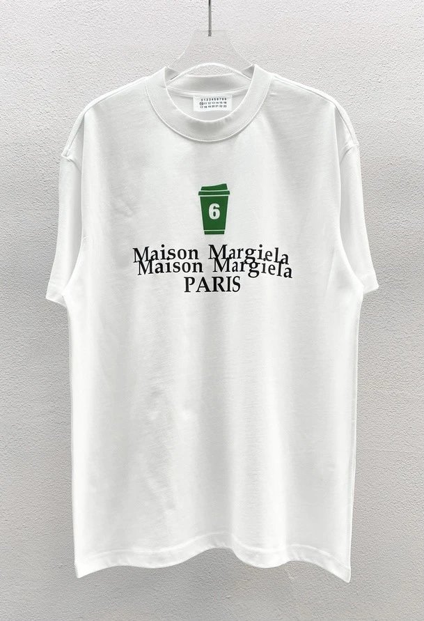 Maison Margiela No.6 Printed Casual White T-Shirt
