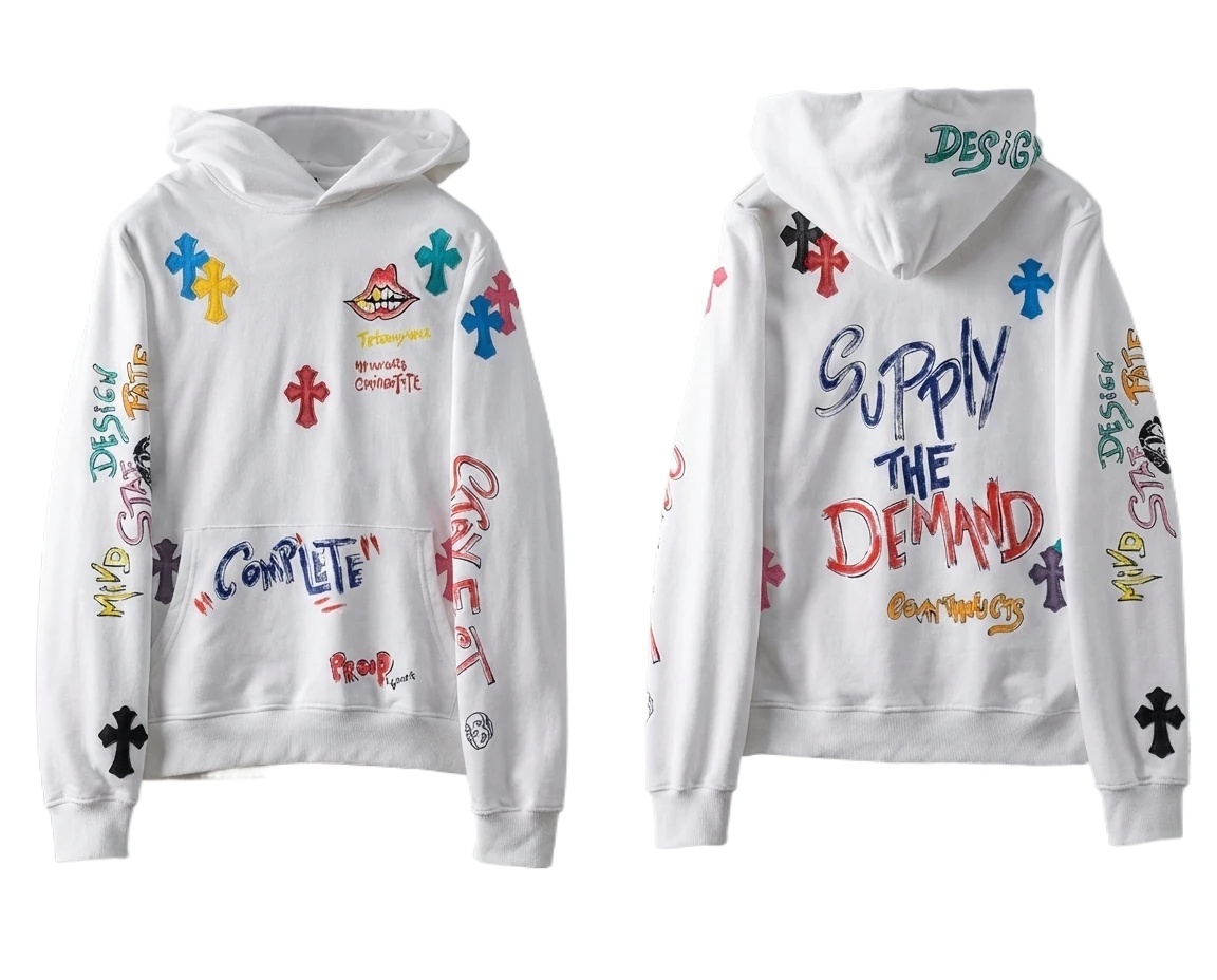 Chrome Hearts Graffiti Style White Hoodie