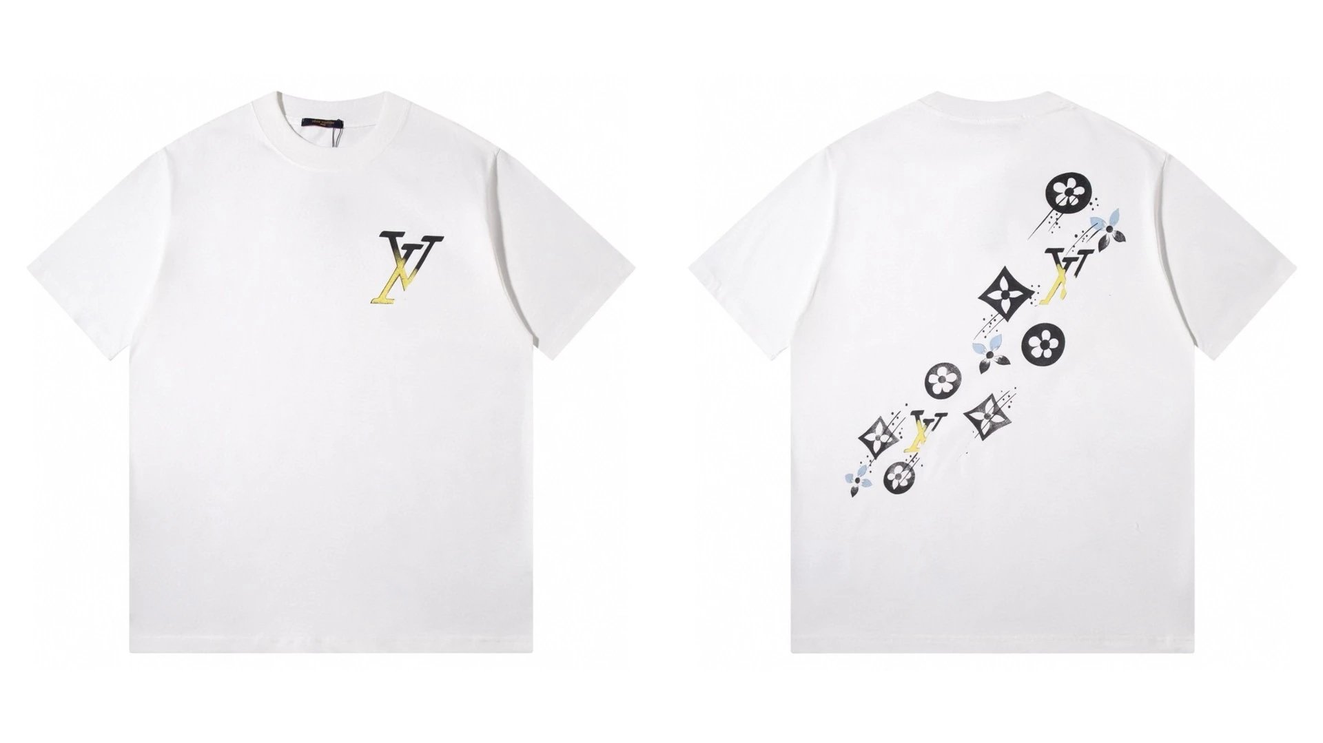 Louis Vuitton Monogram Trendy Style White T-Shirt