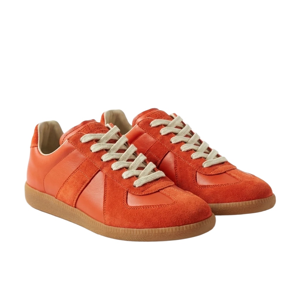 Maison Margiela Orange Retro-Style Sneakers