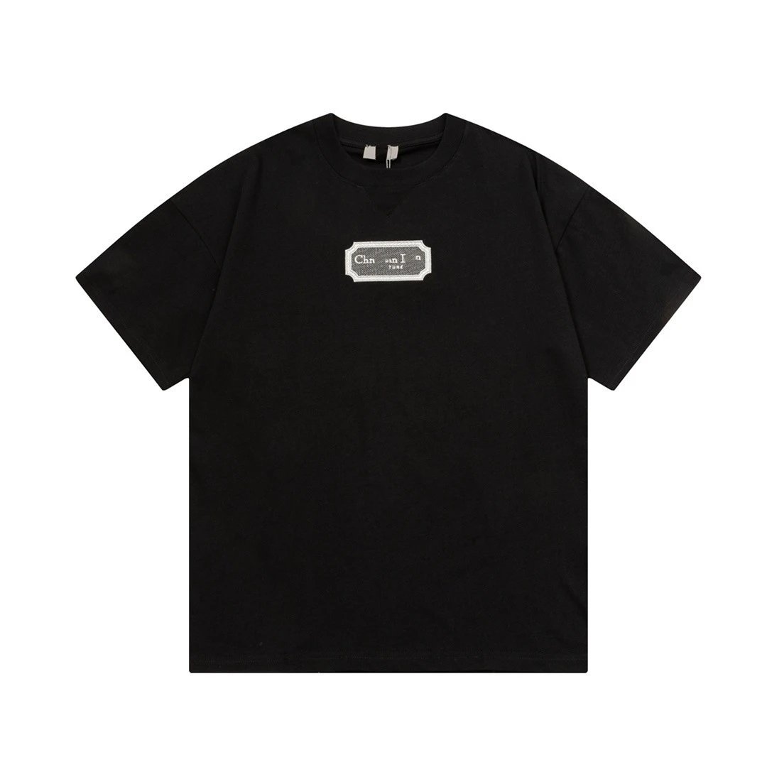 Dior Label Series Minimalist Black Short-sleeve T-shirt