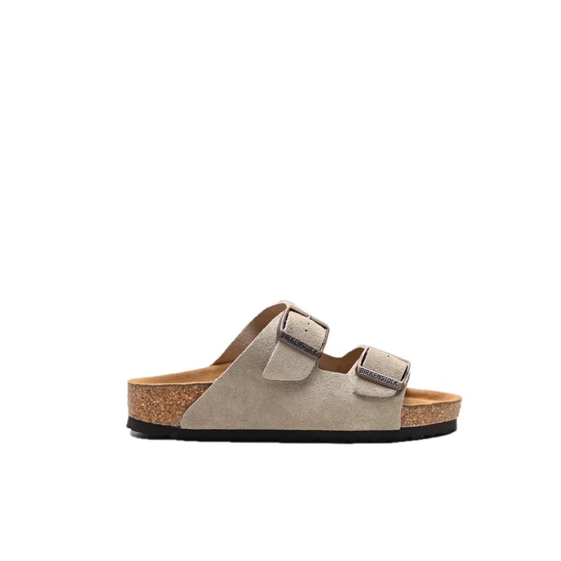 BIRKENSTOCK Double-Buckle Casual Sand-colored Slide Slippers