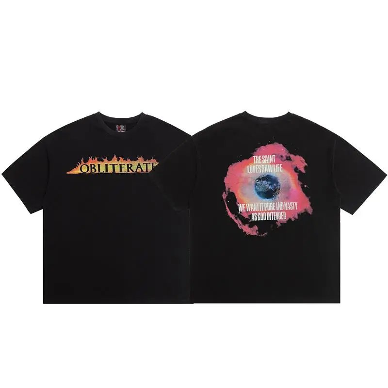 SAINT Eye Print Street Style Black T-Shirt