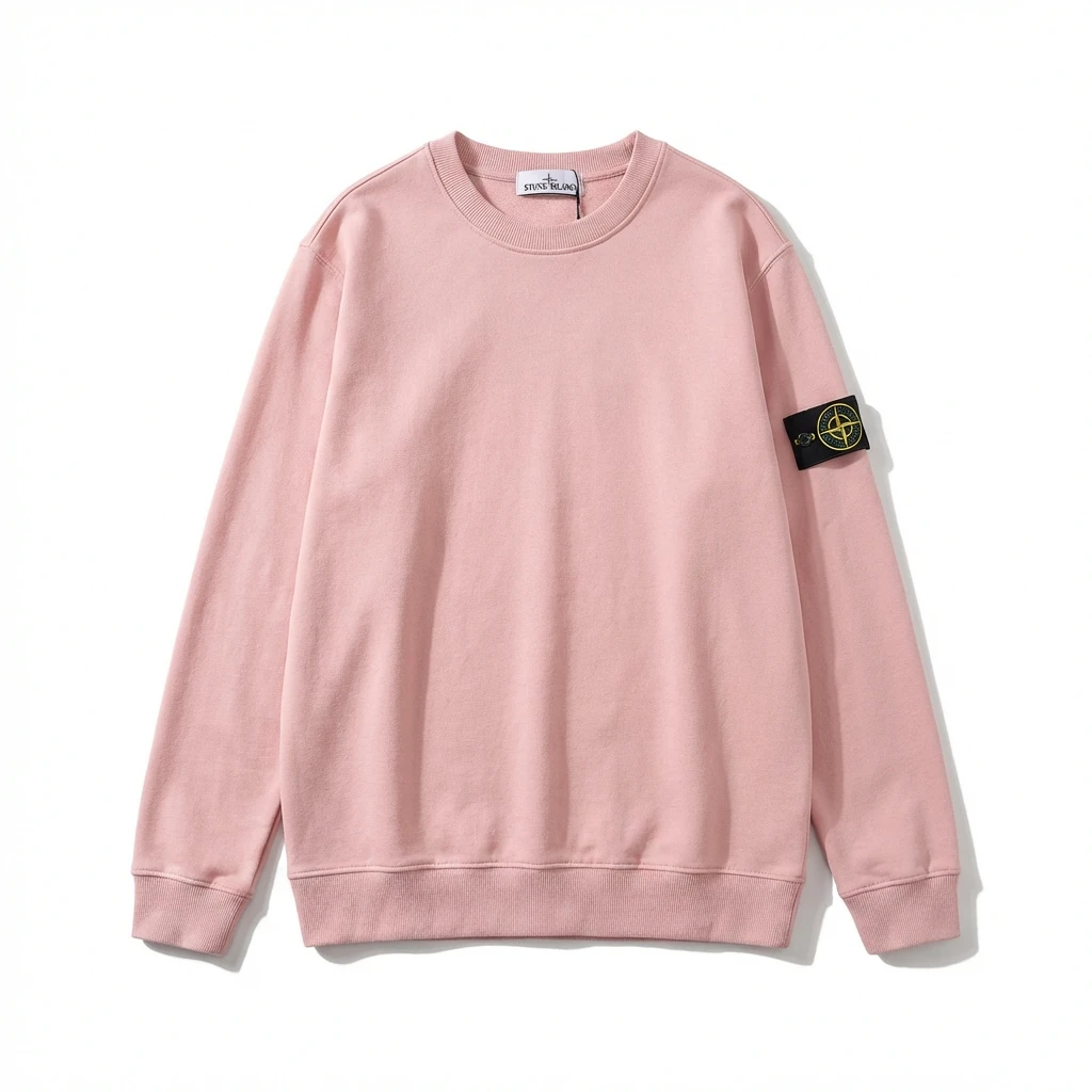 Stone Island minimalist style pink sweatshirt