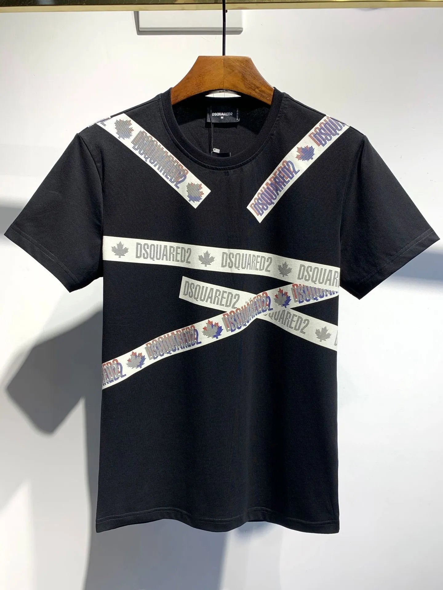 DSQUARED2 Webbing Street Style Black T-Shirt