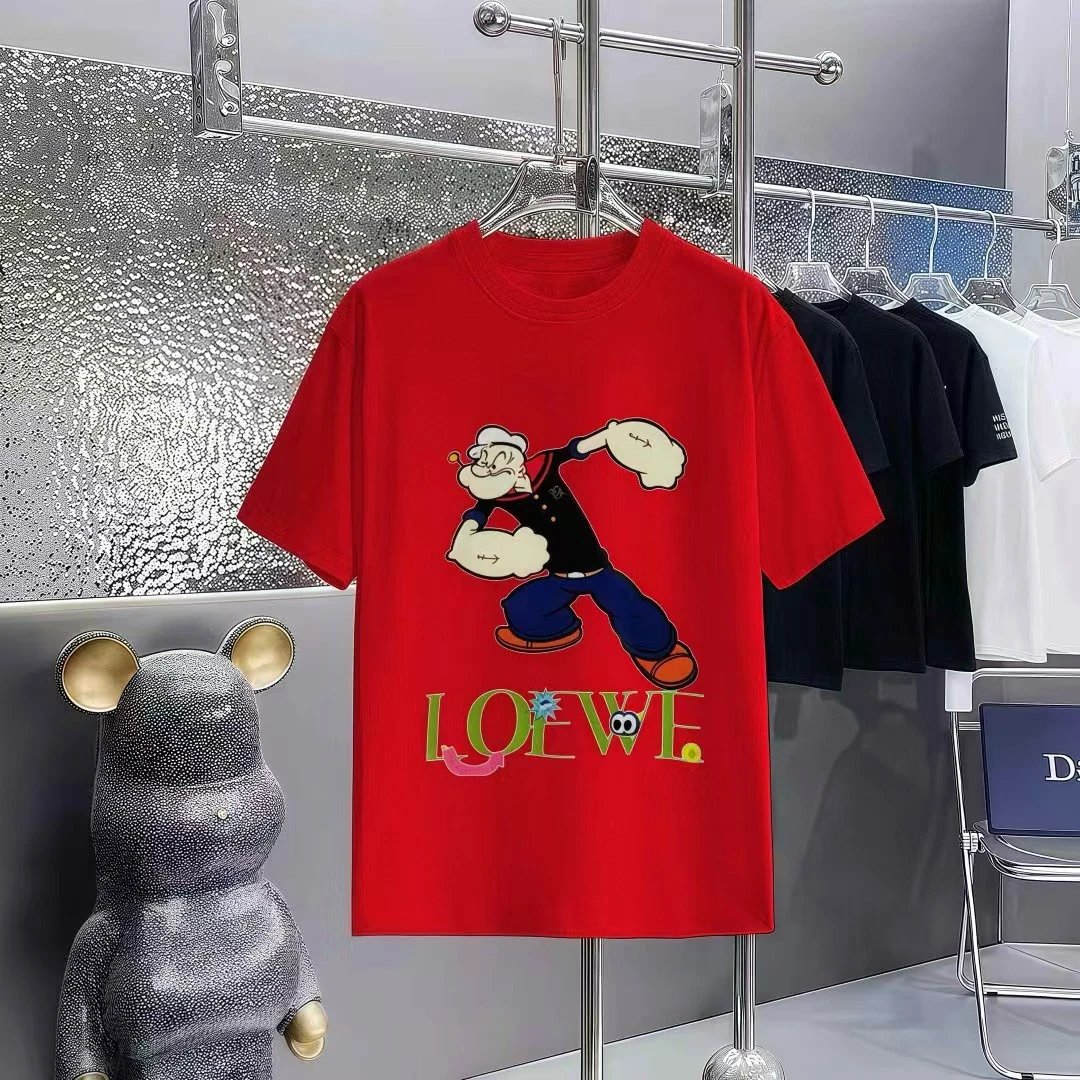 LOEWE x Popeye Co-branded Trendy Red T-Shirt