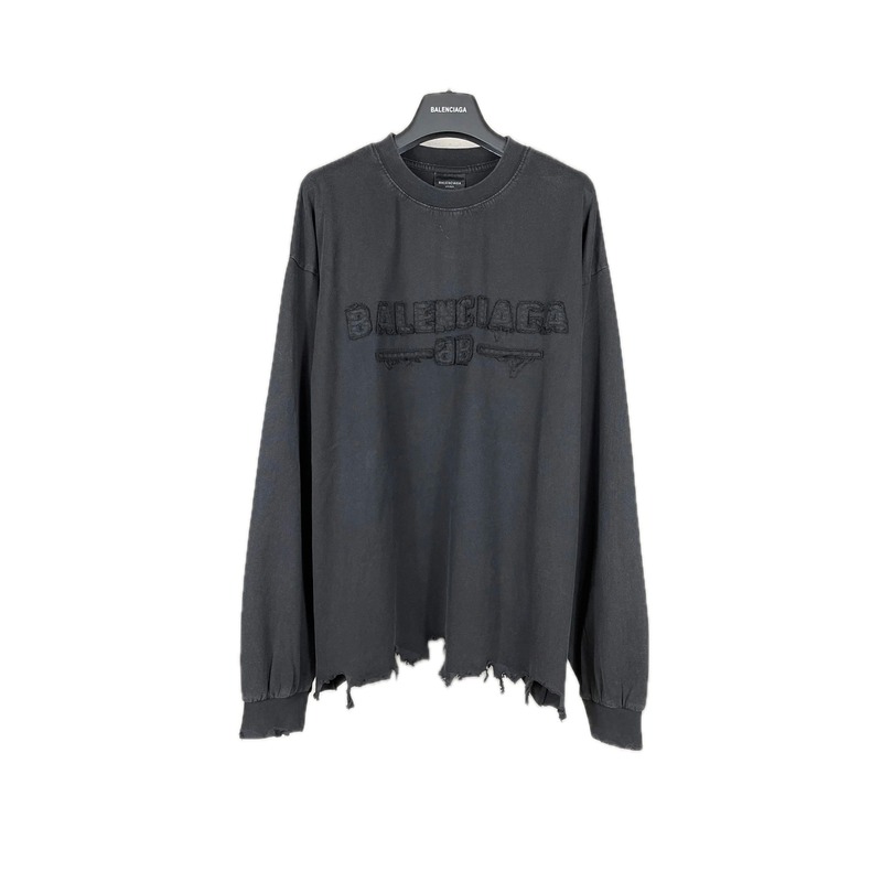 Balenciaga retro ripped black T-shirt