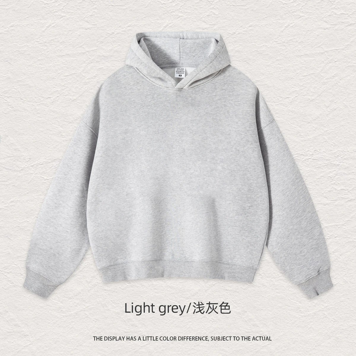 Streetwear Blank pullover hoodie Black Minimal A with Logo Accent