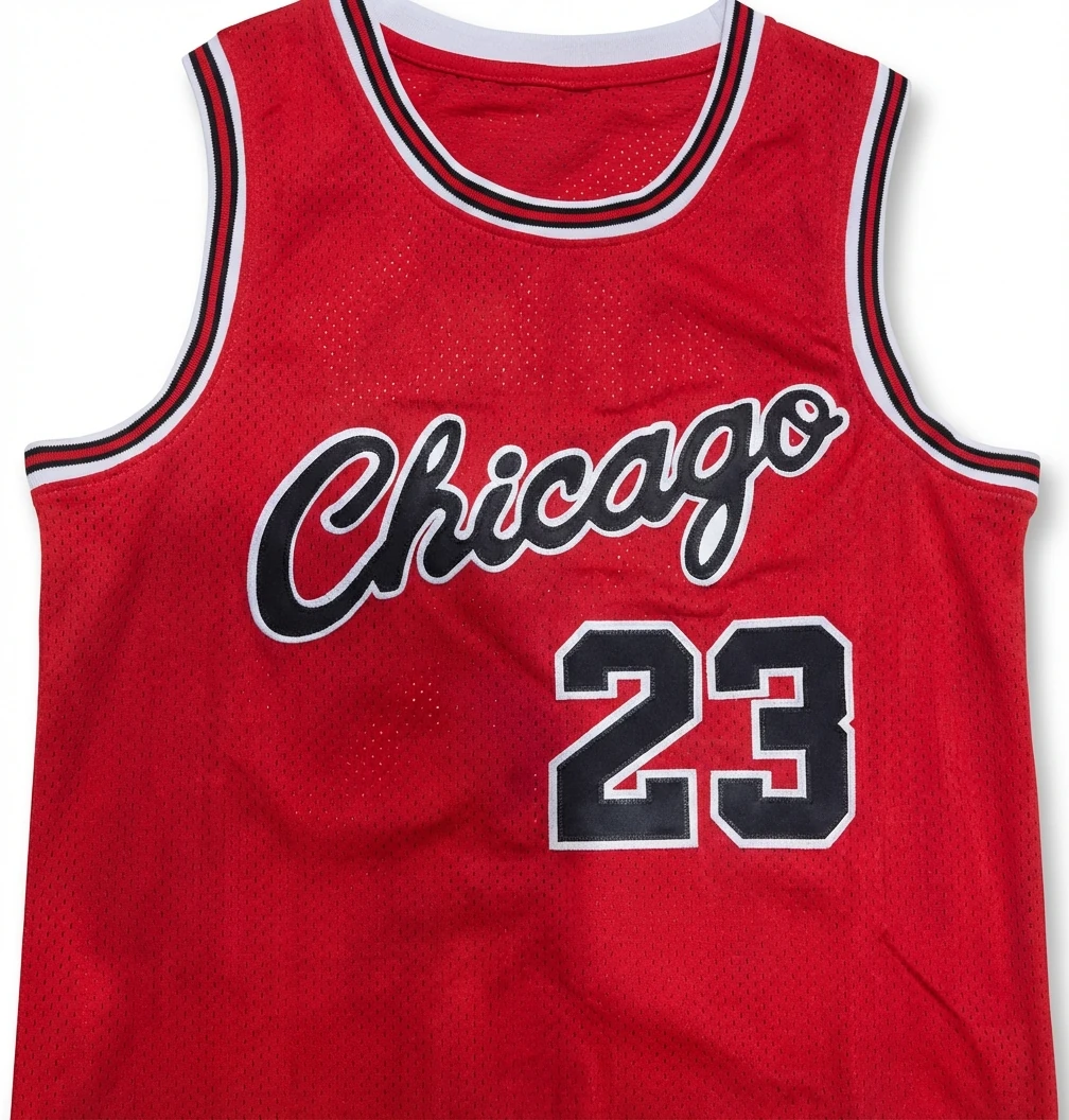 The red basketball uniforms of the Michael Jordan.