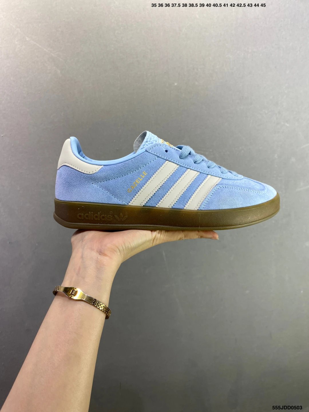 Adidas Low-Profile Sneakers, Light Blue and Cream and Slim Sport Lines