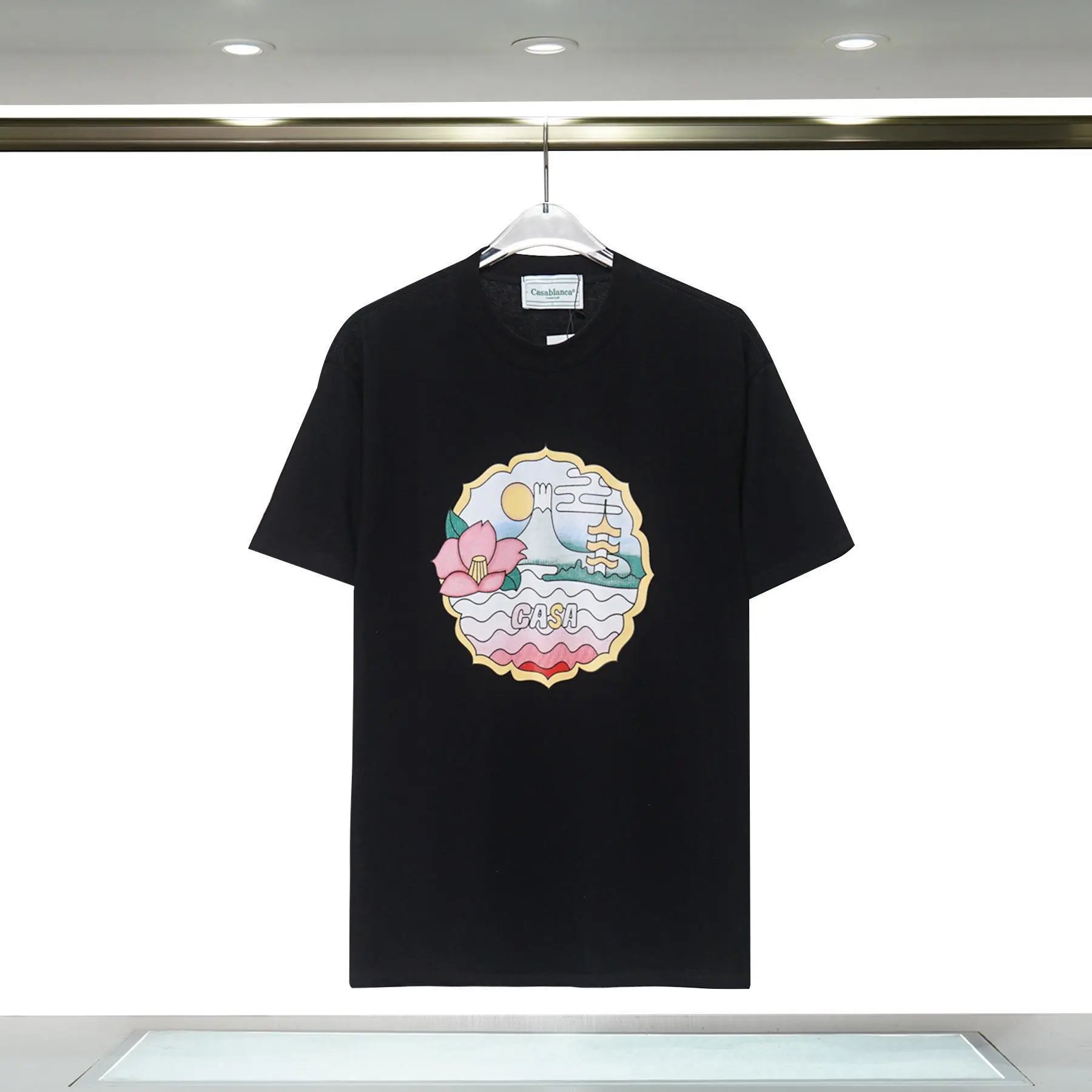 Casablanca Print Retro Style Black T-shirt