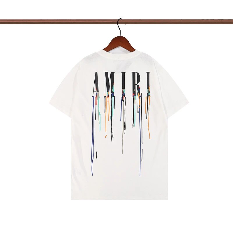 Amiri Patterned Graphic T-shirt White Blue Amiri with Polished Detail