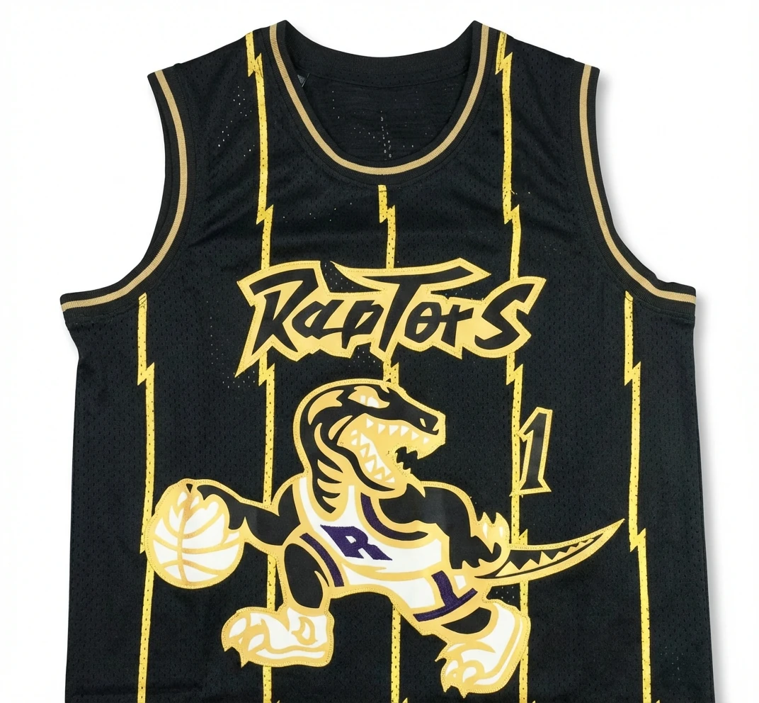 Vince Carter Raptors black and gold trendy brand vest