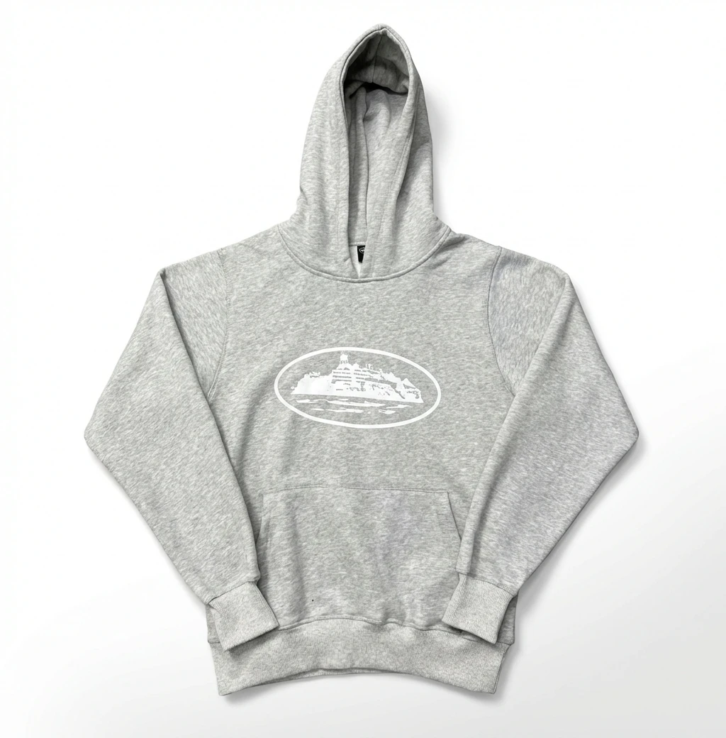 Corteiz Grey Minimalist Style Hoodie