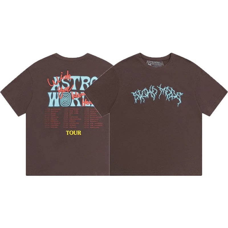 Travis Scott Logo Detail Graphic T-shirt Brown Travis Scott with Relaxed Feel