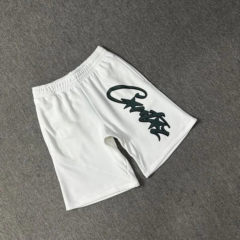 Corteiz letter-style white shorts