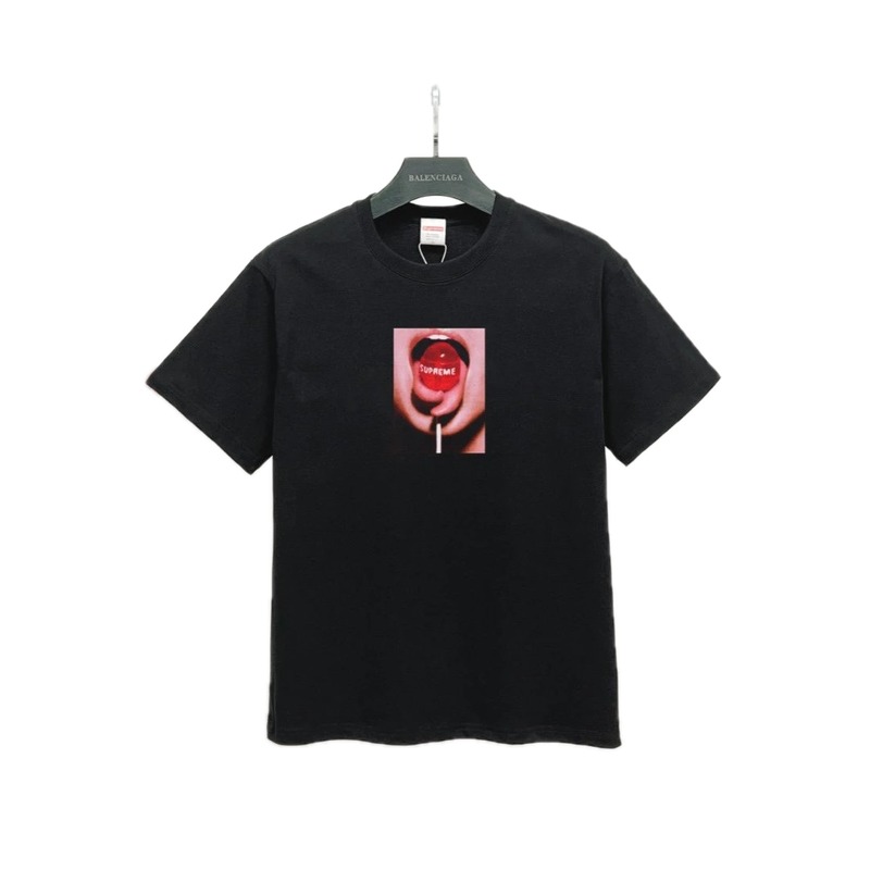 Supreme Lollipop Print Street Style Black T-Shirt