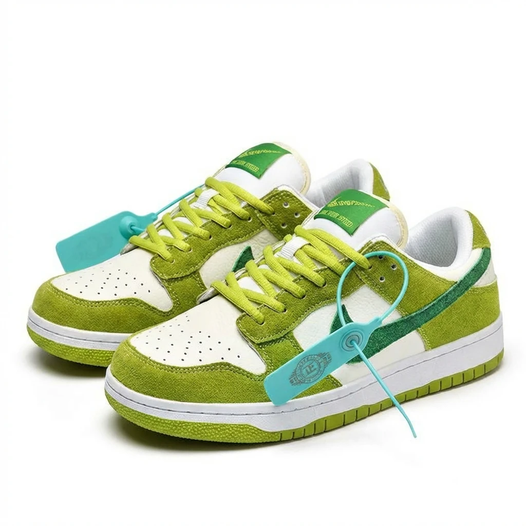 Nike Dunk Low-top Sneakers White and Green