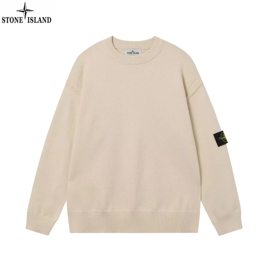 Stone Island Beige Crewneck SweatShirt Streetwear Look