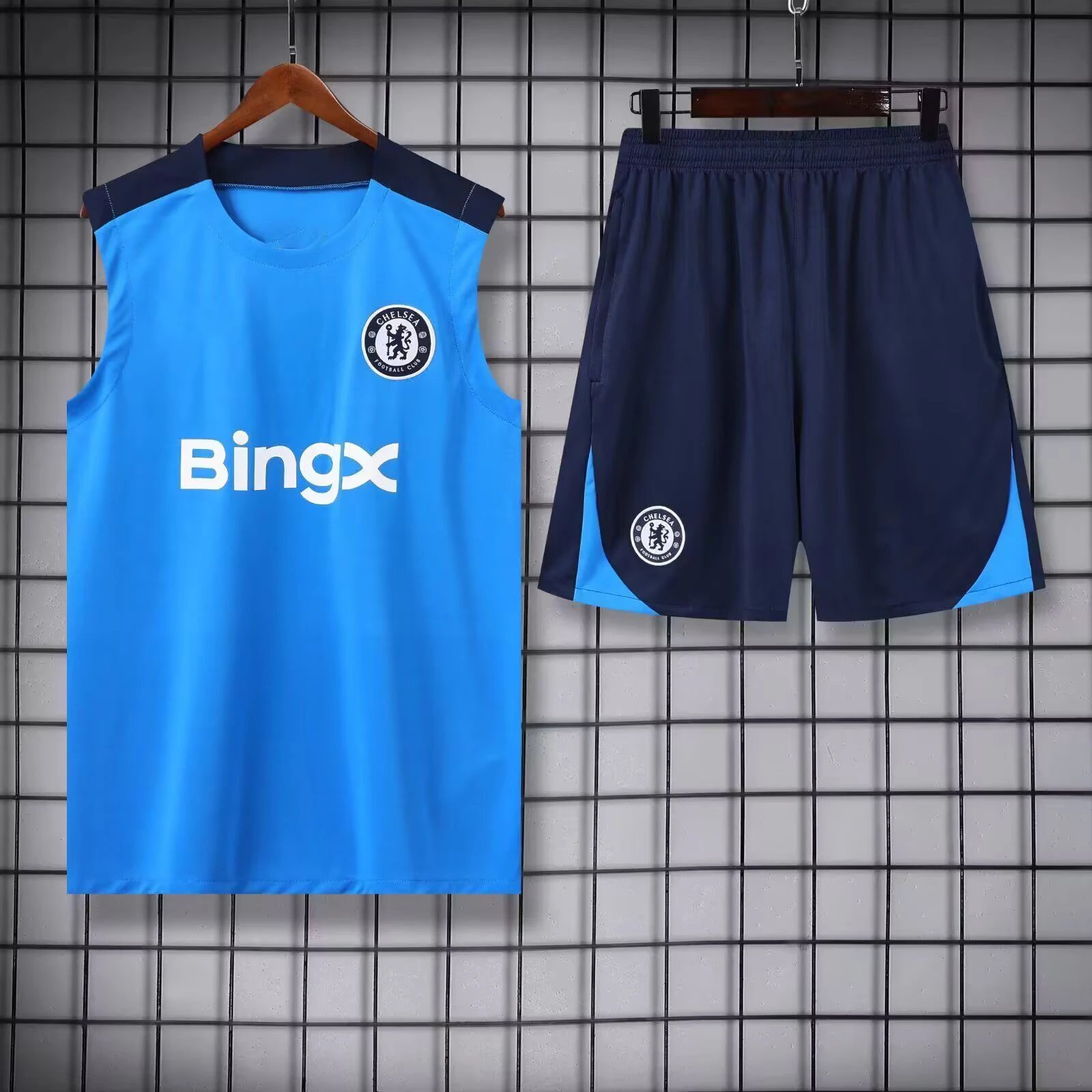 Real Madrid Easy Match Training jersey set Navy Sleeveless Top for Everyday Use
