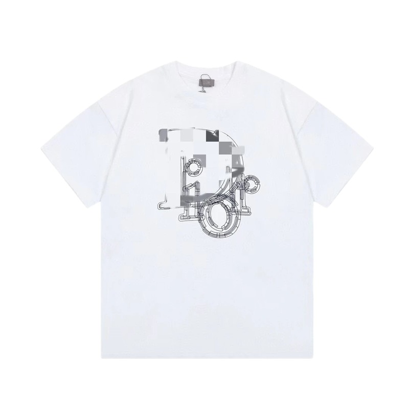 Dior Carriage Collection Minimalist Style White Short-sleeve T-shirt