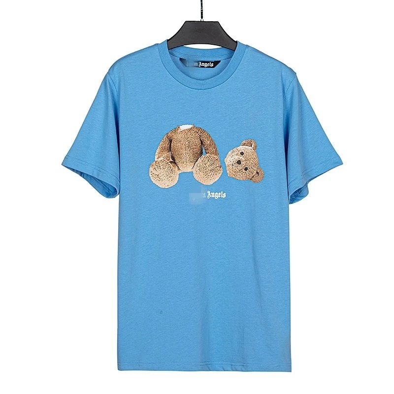 Palm Angels Compact Bear graphic T-shirt White Colorful Bear for Sport-Inspired Styling
