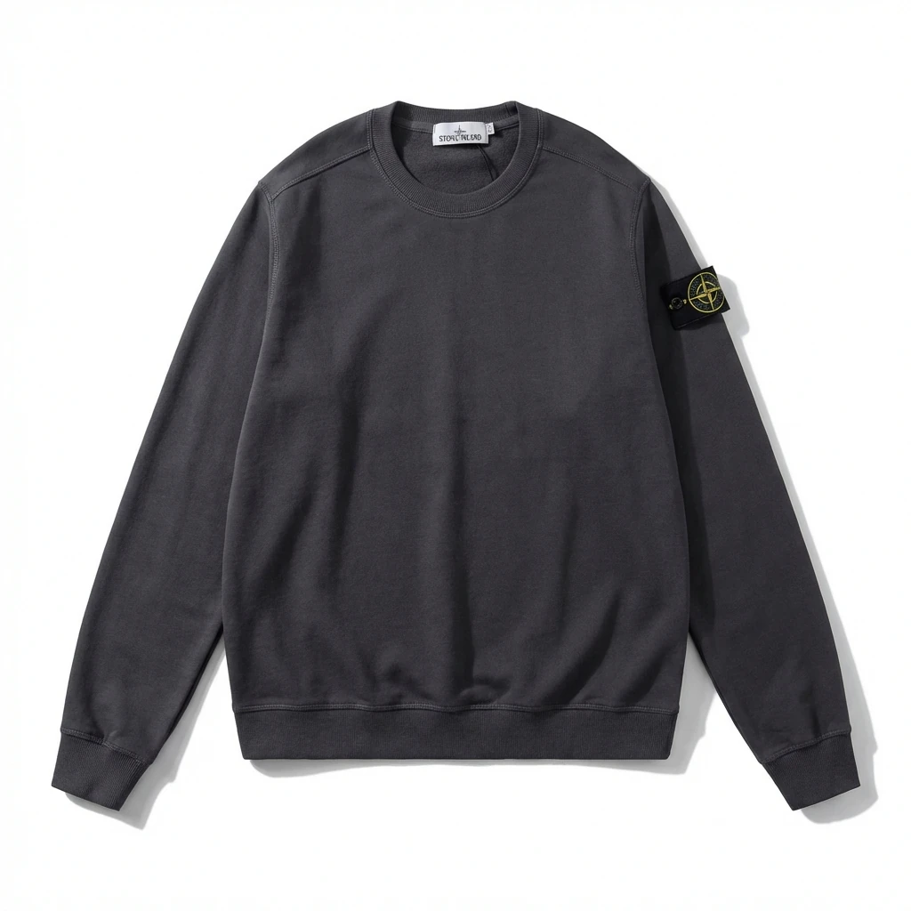 Stone Island basic black sweatshirt.
