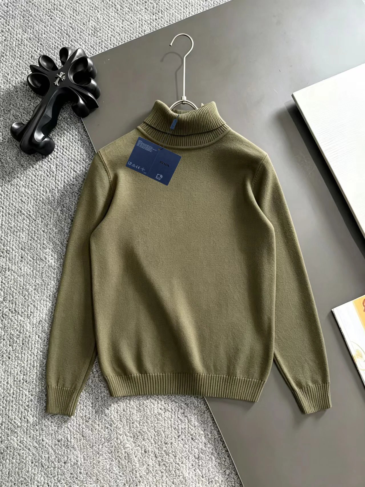 Prada Turtleneck Sweater with Olive Turtleneck Knit Sweater with