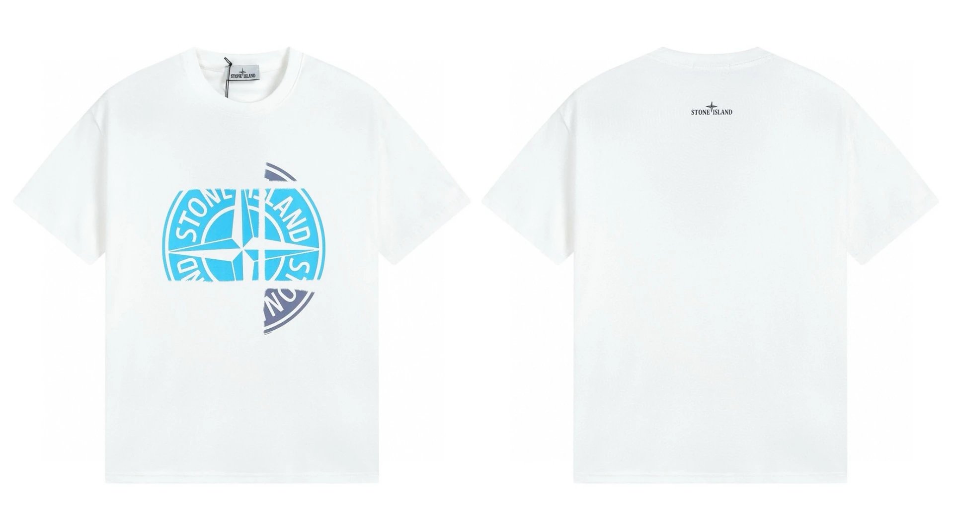 Stone Island Compass Print Cool Trendy Style White T-Shirt