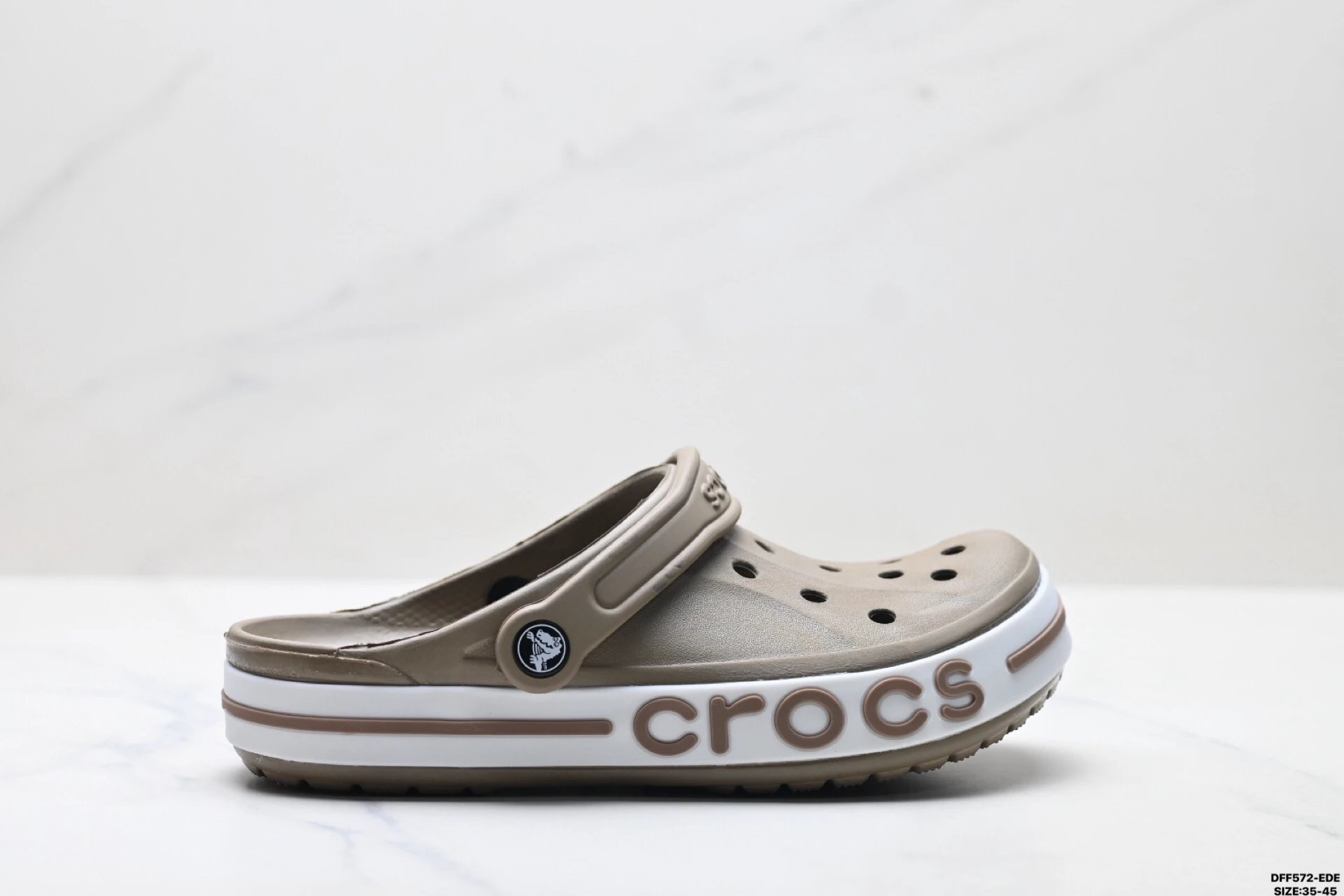 Khaki Crocs clogs