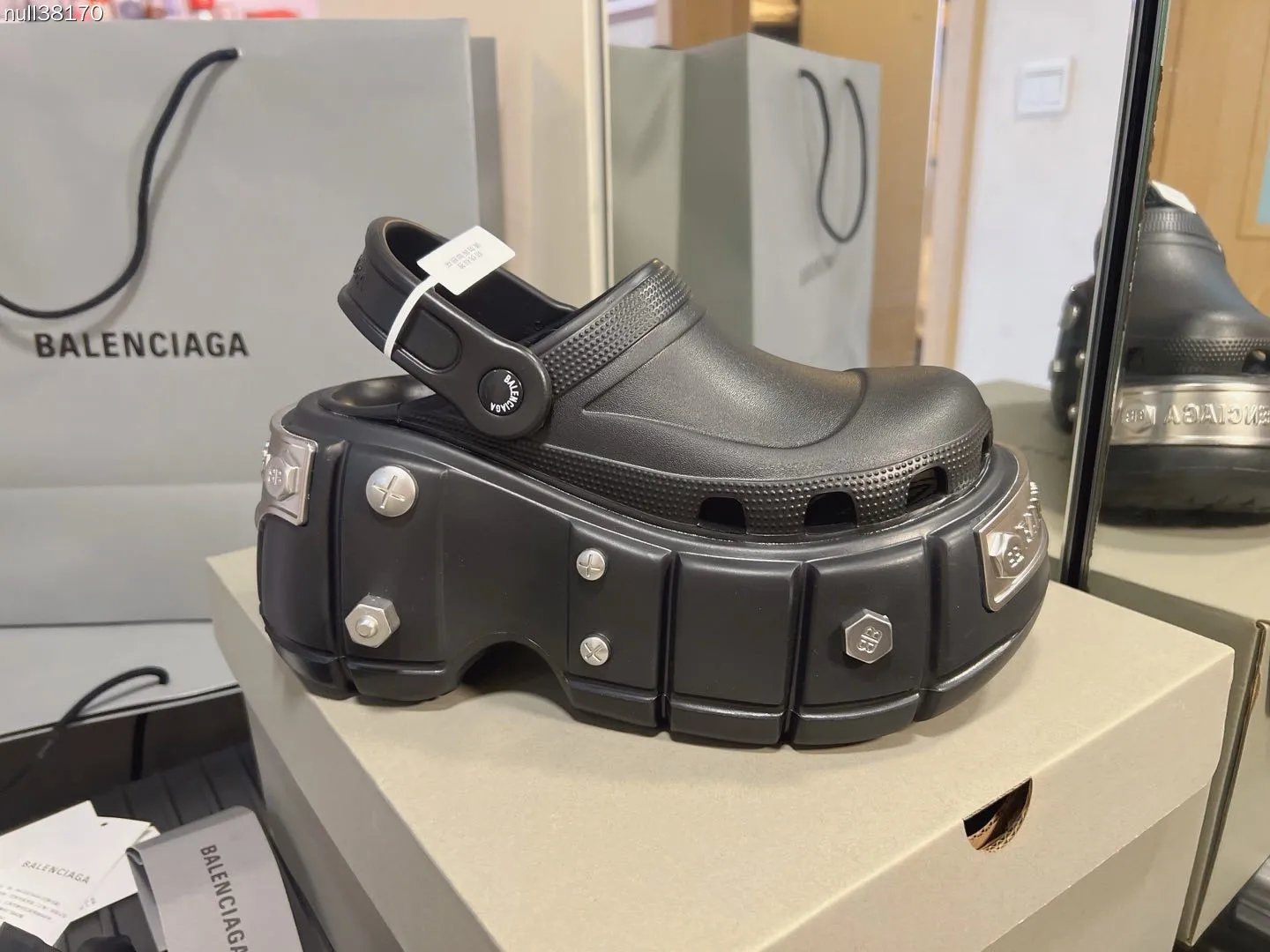 Balenciaga Black Platform Clogs Featuring Easy Entry