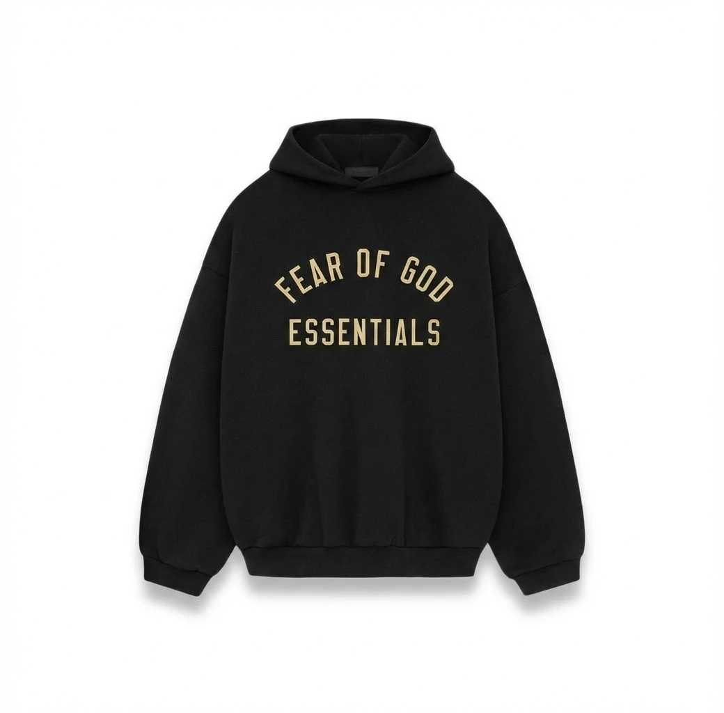 ESSENTIALS minimalist style black sweatshirt
