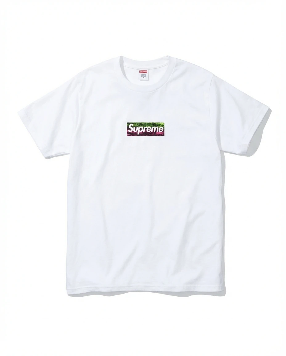 Supreme - printed simple white T - shirt