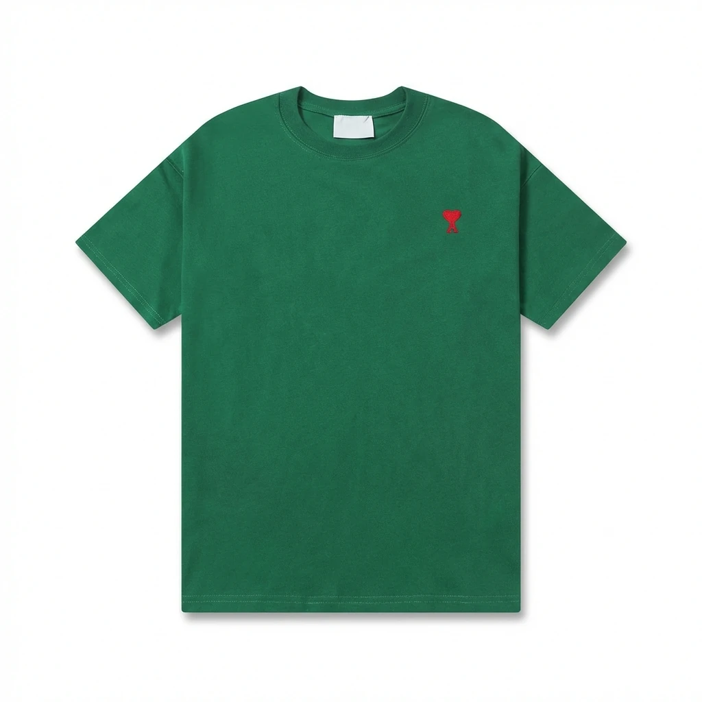 AMI minimalist style green T-shirt