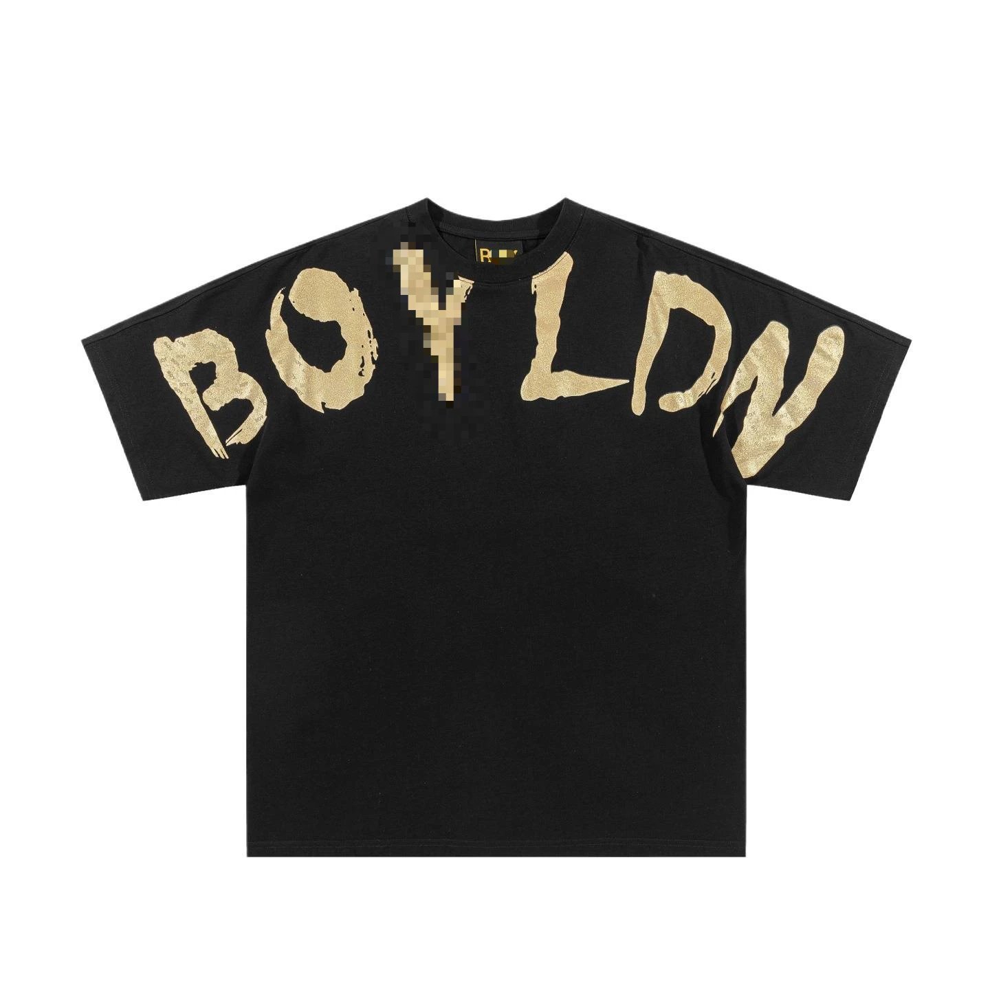 BOY Gold Foil Printed Street Style Black T-Shirt