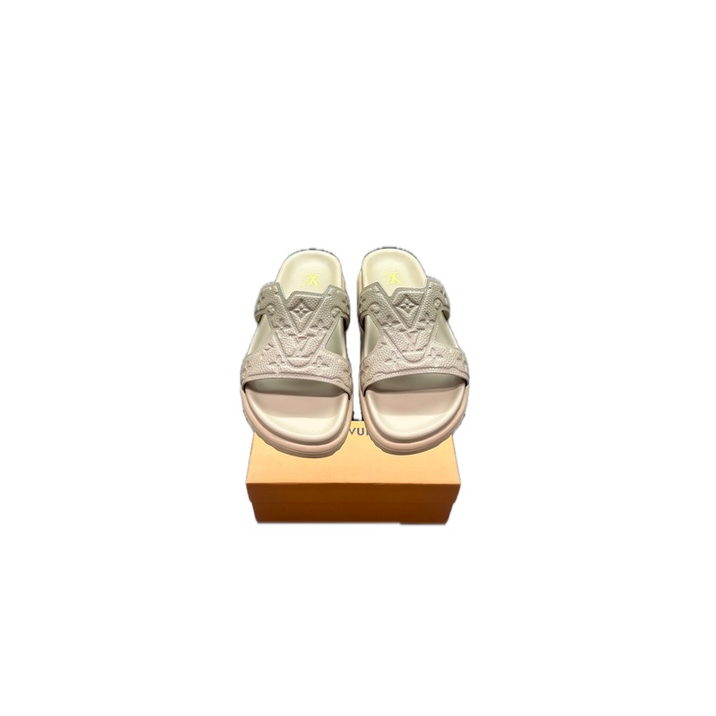 Louis Vuitton Monogram Casual Style Light Beige Slippers