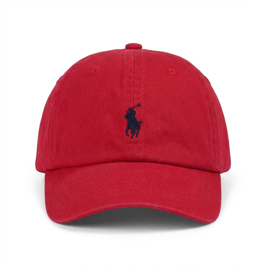 The classic and simple style red hat of Ralph Lauren