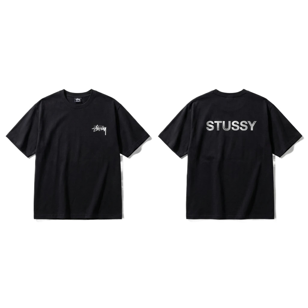 Stussy classic black trendy T-shirt