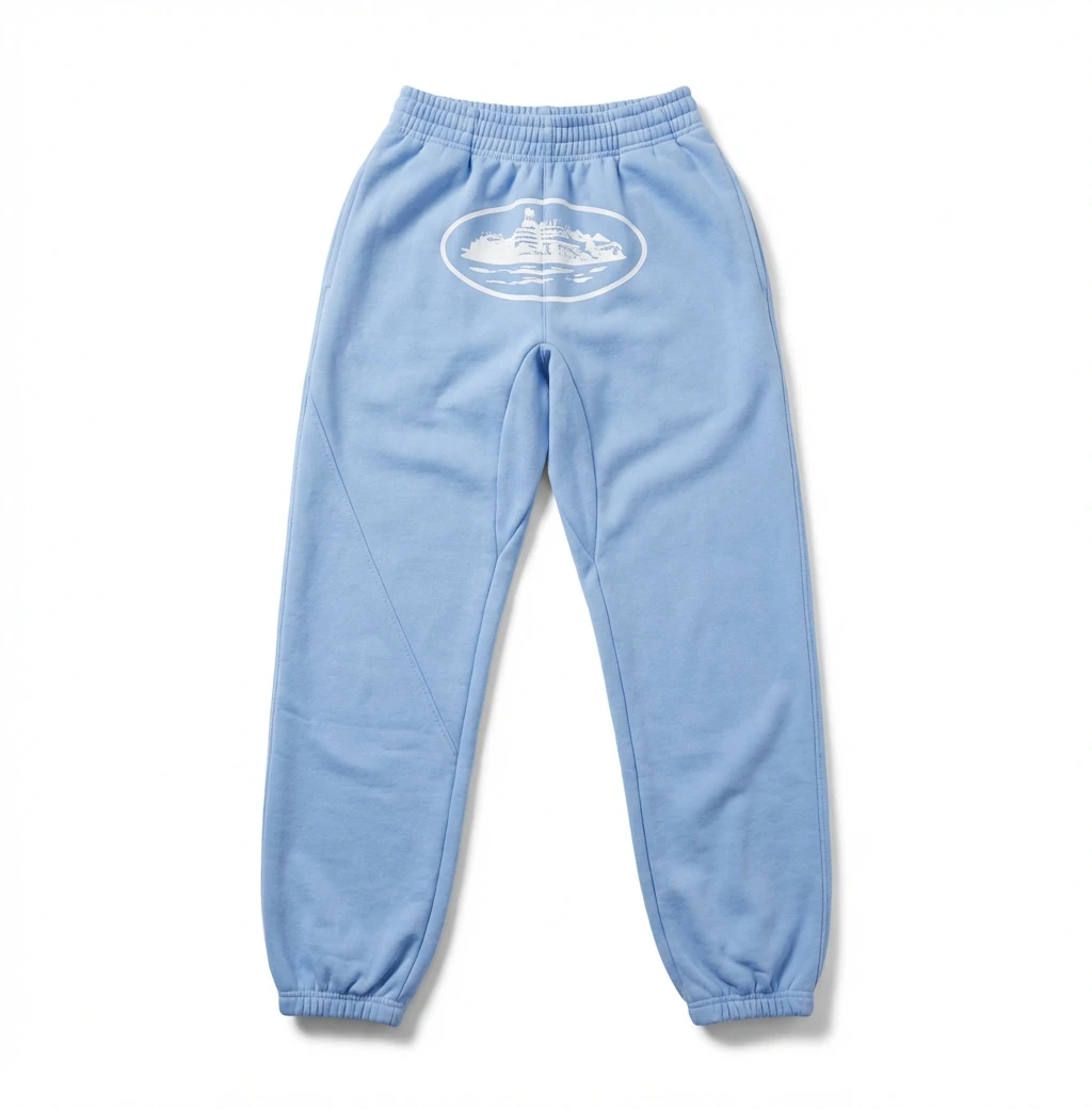 Corteiz Printed Casual Light Blue Pants