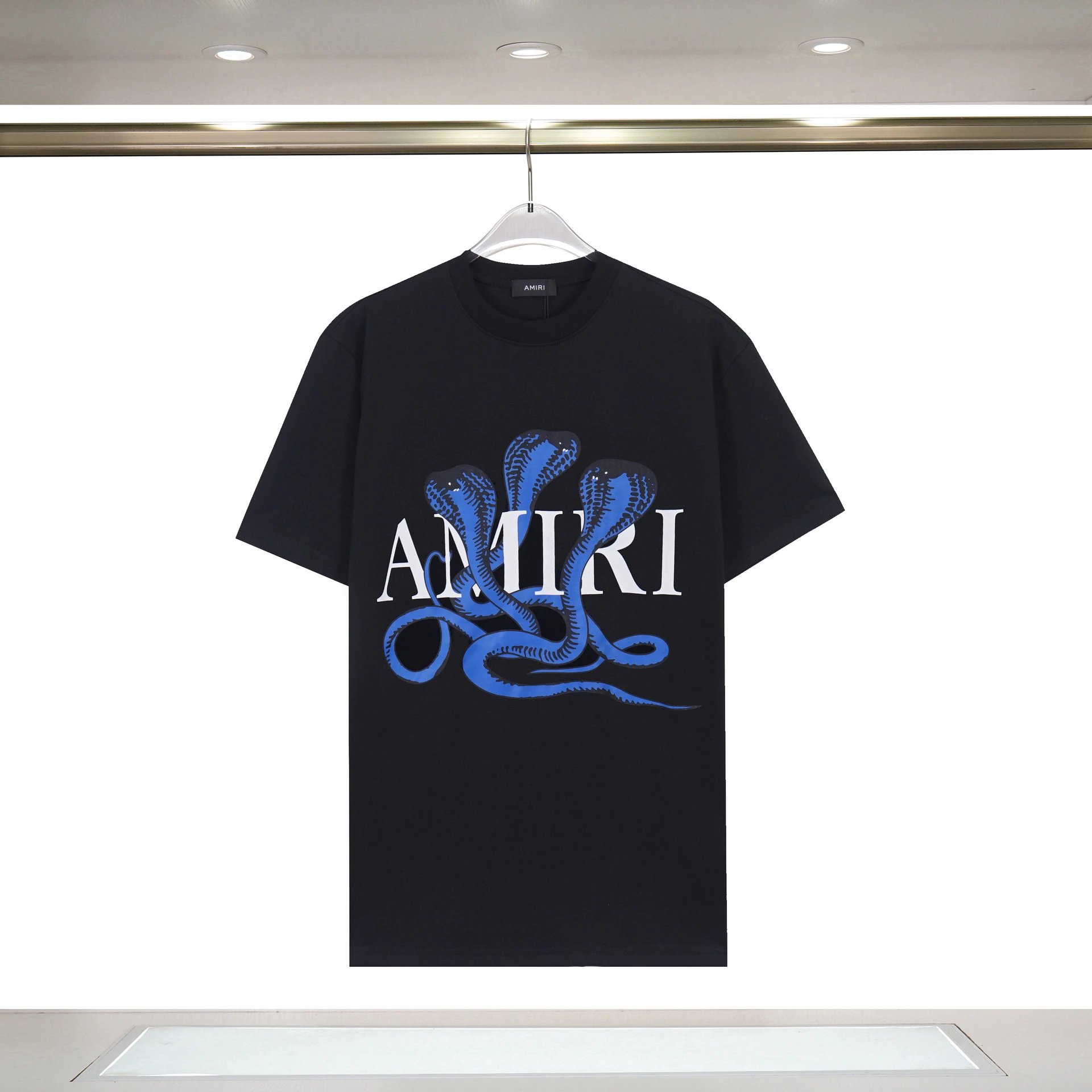 Amiri Casual Graphic T-shirt White Blue Amiri for Streetwear Looks