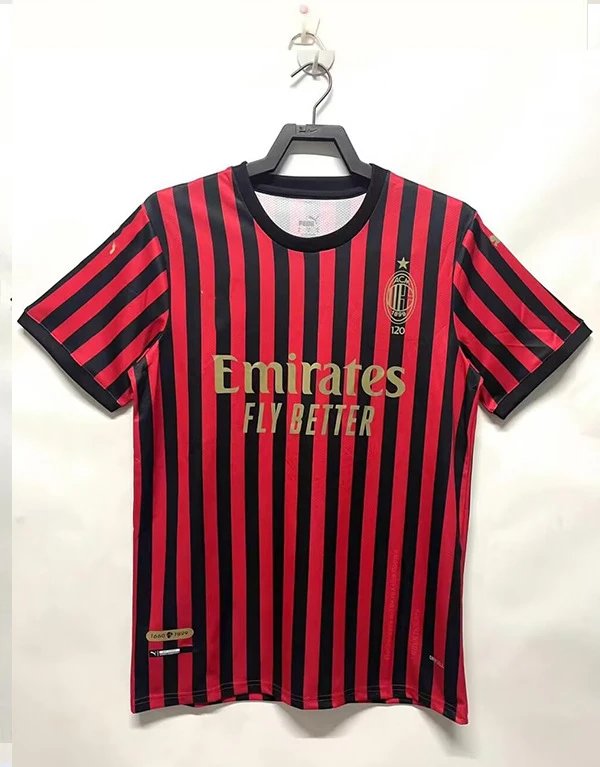 AC Milan Resort Retro soccer jersey Red Black Striped with Premium Look