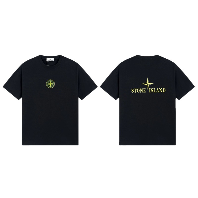 Stone Island Compass Series Streetwear Black Short Sleeve T-Shirt