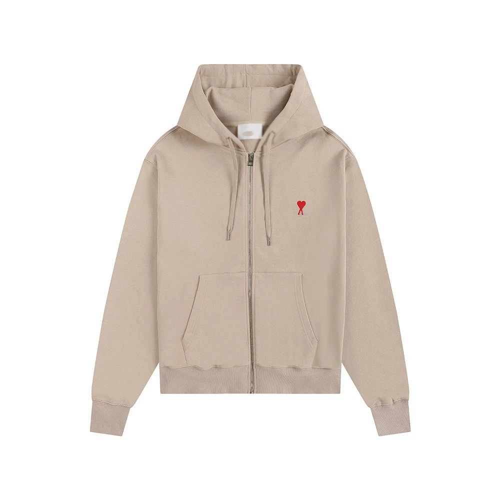 AMI Love Minimalist Style Beige Cardigan