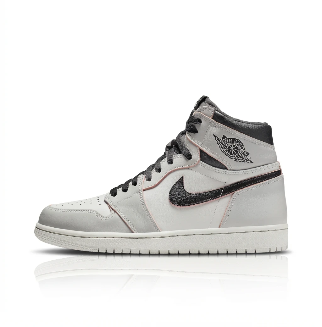 Jordan AJ1 High - Top Retro Gray - White Shoes