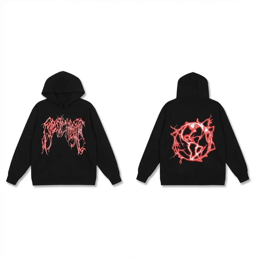 Revenge Dark Style Red Pattern Hoodie