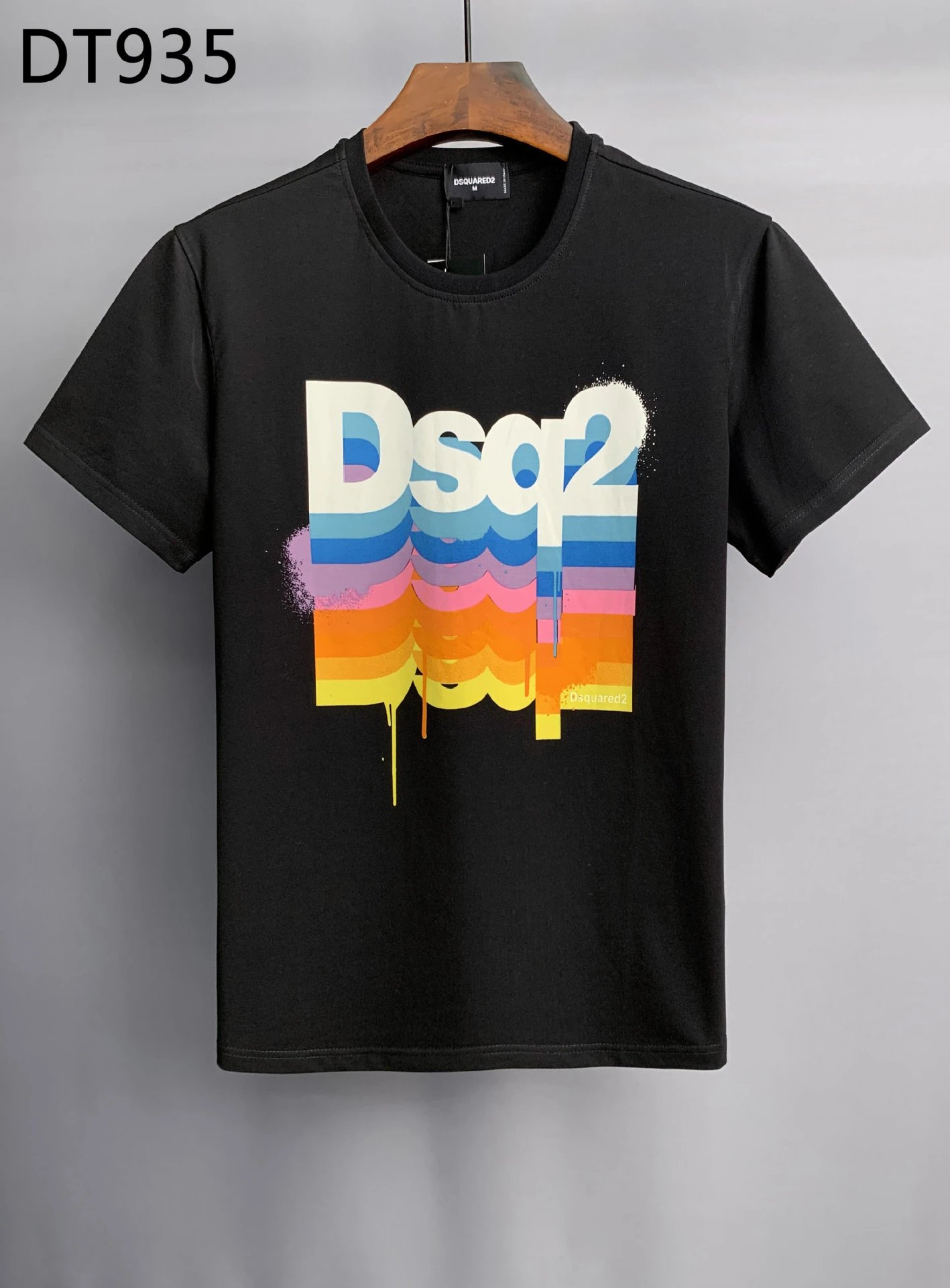 DSQ2 Color Gradient Street Style Black T-Shirt