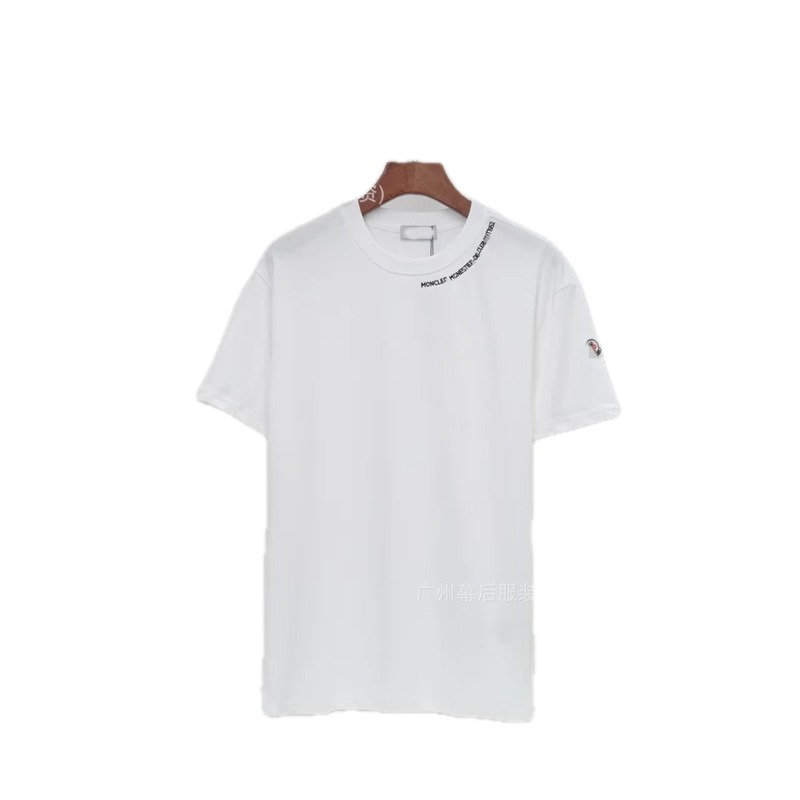 Moncler Embroidered Casual Style White Short-sleeve T-shirt