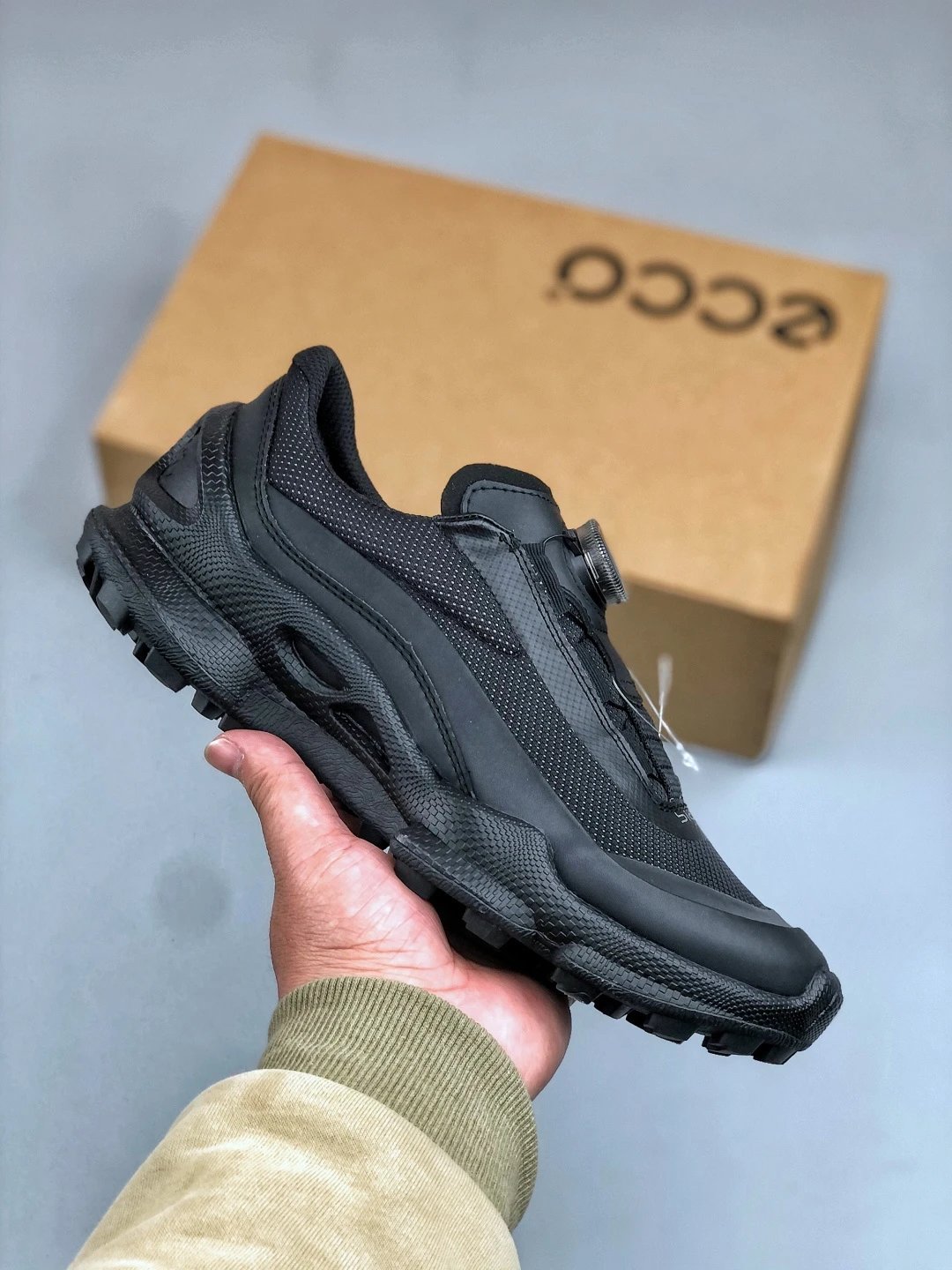 ECCO Black Trail Sneakers, Clean Side Panels
