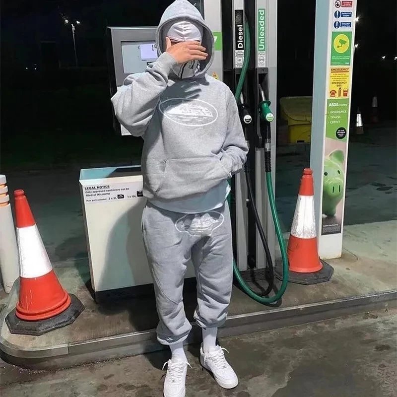 Stussy Matching Set Light Gray Tracksuit Set Weekend Wear Logo
