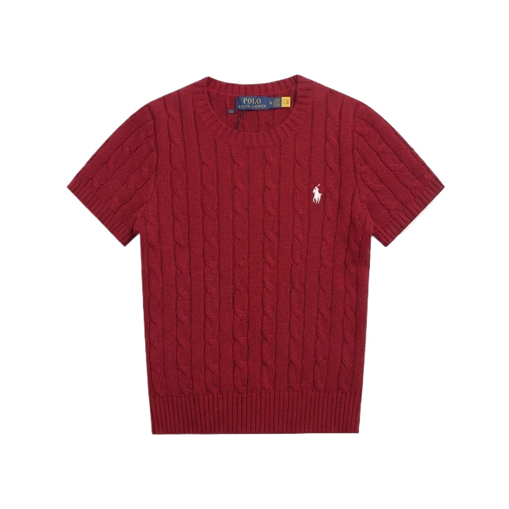 Ralph Lauren Polo Series Retro Style Burgundy Knitted Sweater